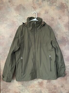 Timberland Men's Olive Green Hooded Waterproof Jacket